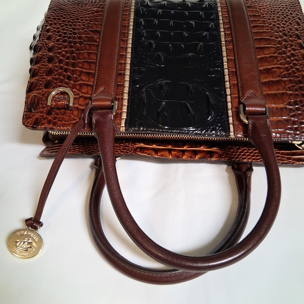 Brahmin Brown Crocodile Pattern Handbag - Picture 6 of 14